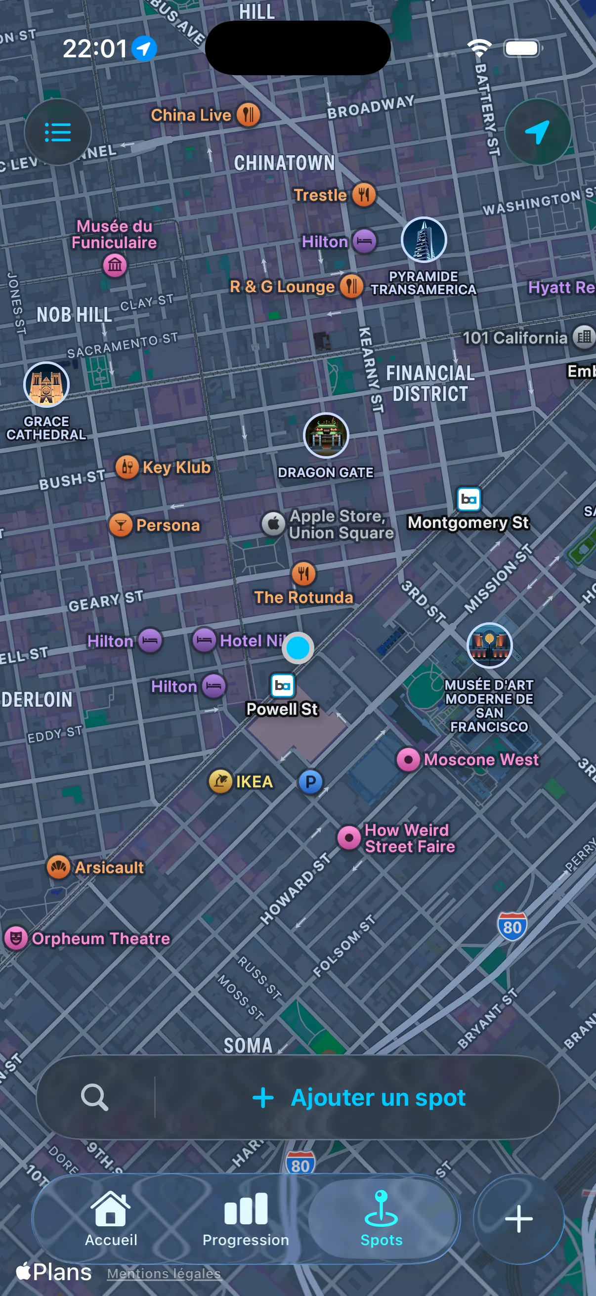 Carte des spots de bain froid IceMind